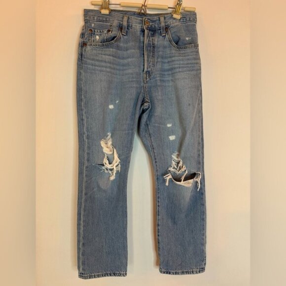 Levi’s 501 Distressed Jeans | Size 27 | Soft Denim | Excellent Condition - Picture 1 of 16